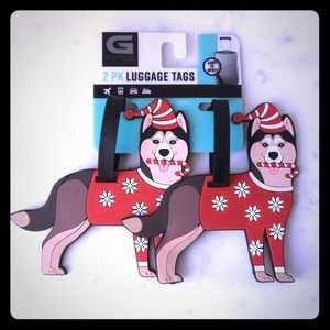 2 Pack Husky Dog Luggage Tags